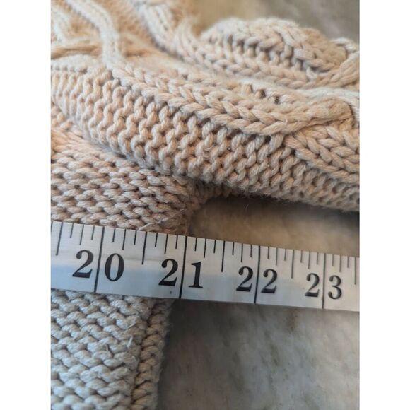 Jillian Nicole Cardigan Sweater Women's PLarge Beige Cotton Blend Cable Knit - Picture 6 of 7